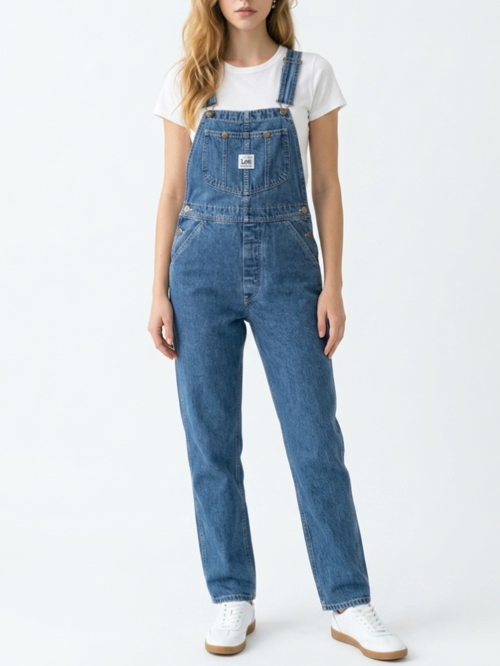 Vintage • Lee • Dungarees Denim Overalls Blue Carpenter Bib Jeans XL 36x30.5
